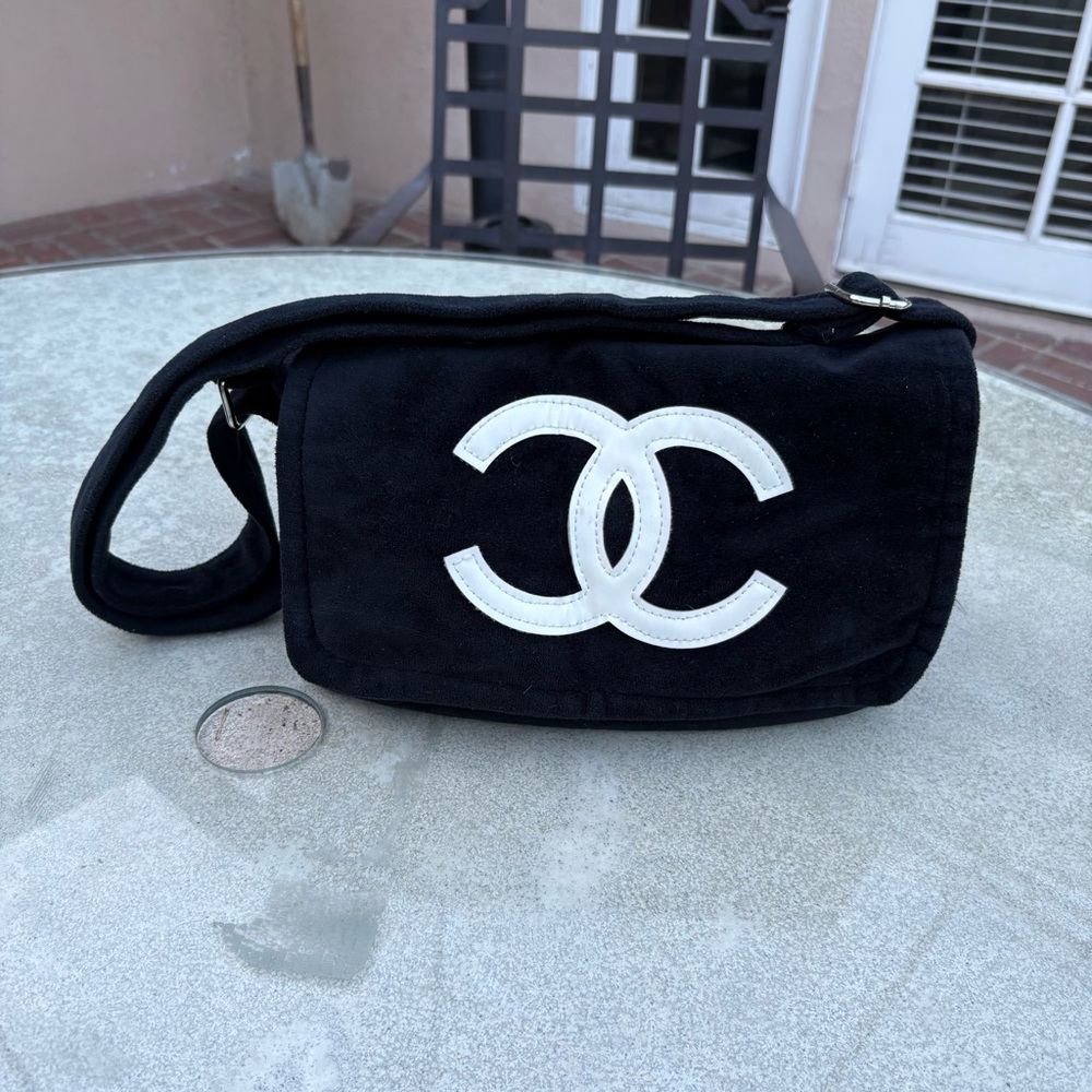 Chanel Black Shoulder Bag  CC Logo +  Cambon Zip Around Wallet AUTHENIC - Picture 9 of 13